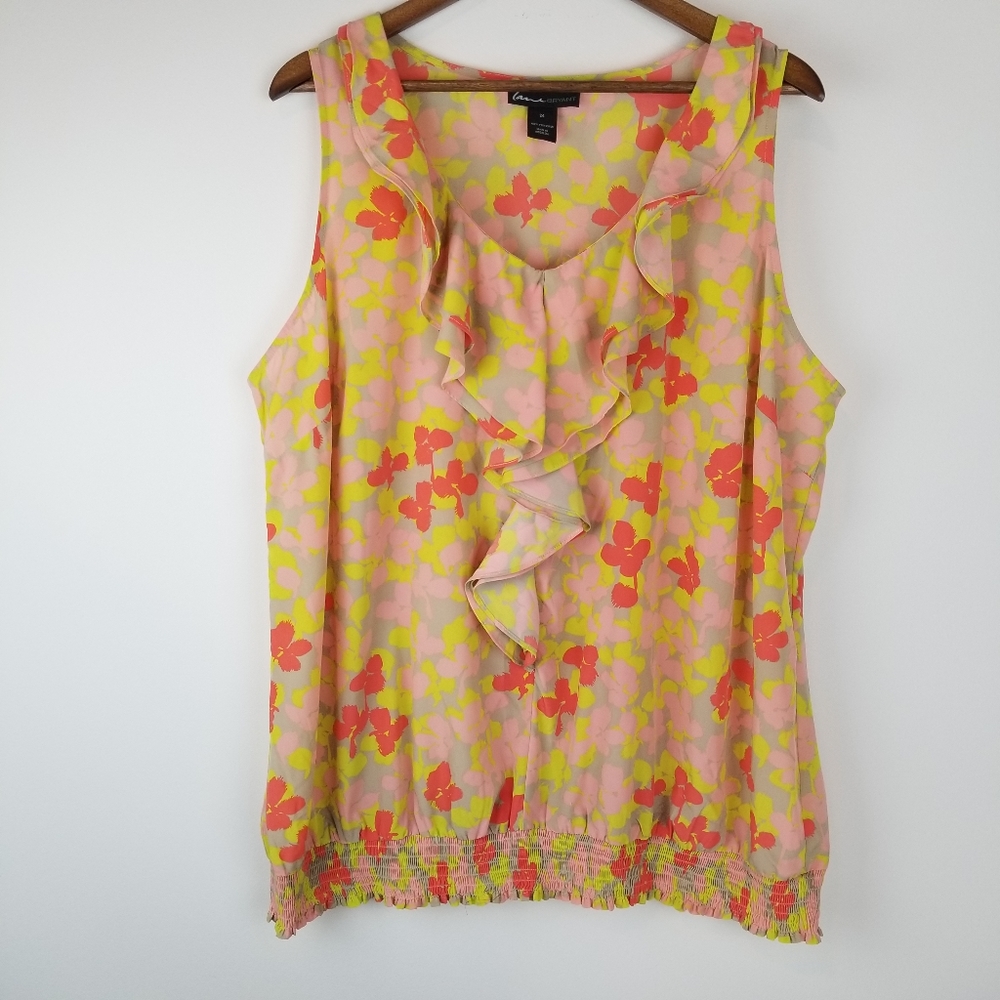 Lane Bryant Floral Sleeveless Blouse